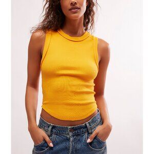 Free People Yellow Tank Top